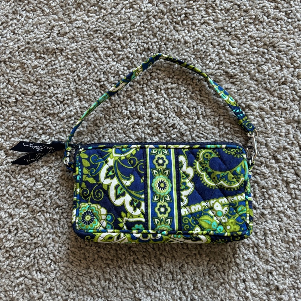 Vera Bradley Green/Blue Wristlet